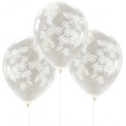 5 Palloncini con coriandoli - Fiocchi di neve