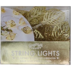 Ghirlanda Foglie di vite - Oro e luci led. n2