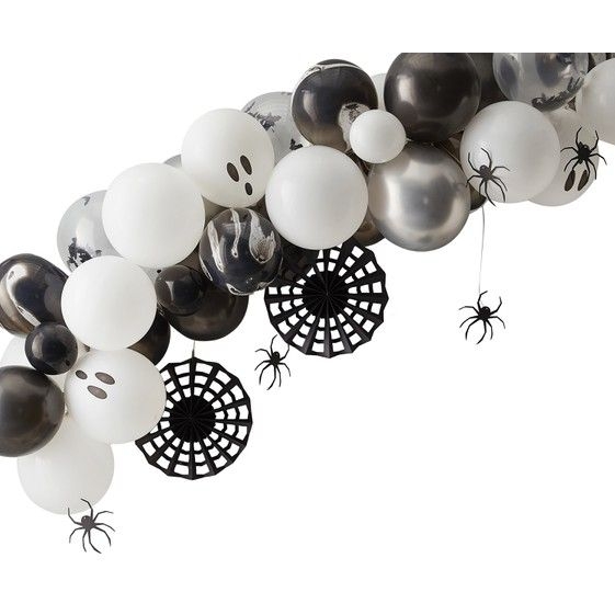 Kit Arco di 40 palloncini Halloween - Bianco e nero - Annikids