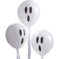 10 Palloncini Fantasma con nastro bianco