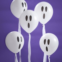 10 Palloncini Fantasma con nastro bianco. n1