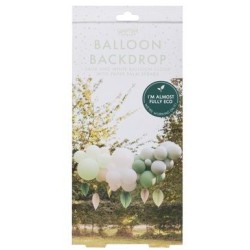 Ghirlanda di Palloncini con foglie a ventaglio - Verde salvia e crema. n3