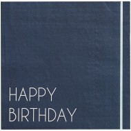 16 Tovaglioli Happy Birthday Mix Blu