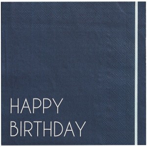 16 Tovaglioli Happy Birthday Mix Blu