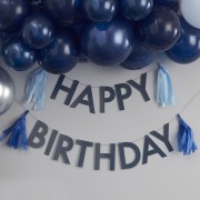 Ghirlanda Nappine Happy Birthday Mix Blu