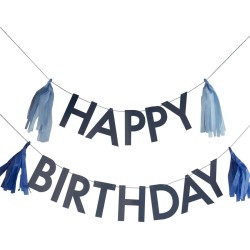 Ghirlanda Nappine Happy Birthday Mix Blu. n1