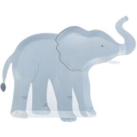 Contiene : 1 x 8 Piatti Elefante - Animali Selvaggi