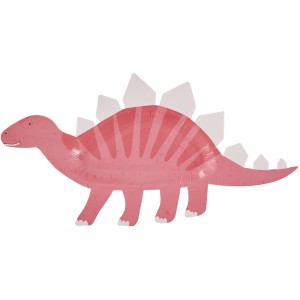 8 Piatti a forma di Dinosauro - Rosa