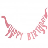 Ghirlanda Happy Birthday Dinosauri - Rosa