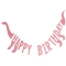 Ghirlanda Happy Birthday Dinosauri - Rosa images:#0