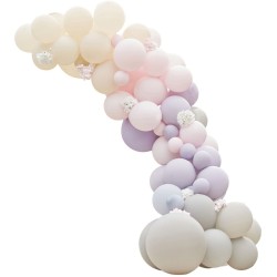 75 Kit arco di palloncini di lusso - Grigio,  rosa e lilla con ortensie. n1