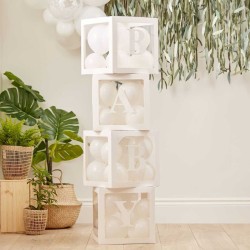 4 cubetti di palloncini bianchi Botanical Hey Baby. n1