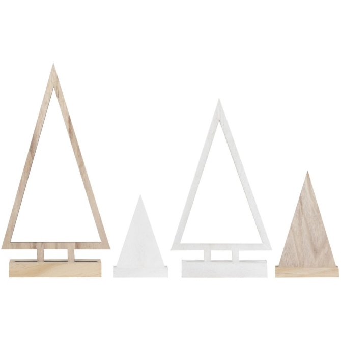 Set di 4 alberi di Natale - Legno 