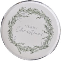 8 Piatti Merry Christmas - Argento