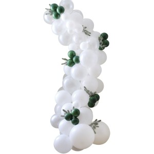 Kit arco di 75 palloncini con rami di abete - Natale innevato
