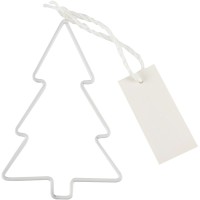 4 Segnaposto albero di Natale bianco