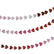 Ghirlanda di cuori ombré rossi e rosa