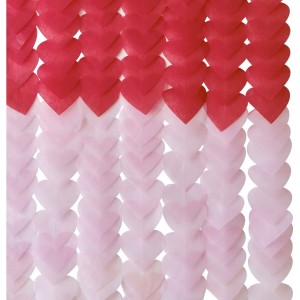 Tenda di carta di seta Cuori rossi e rosa