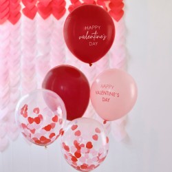 5 Palloncini di Happy Valentine s Day rossi e rosa. n1
