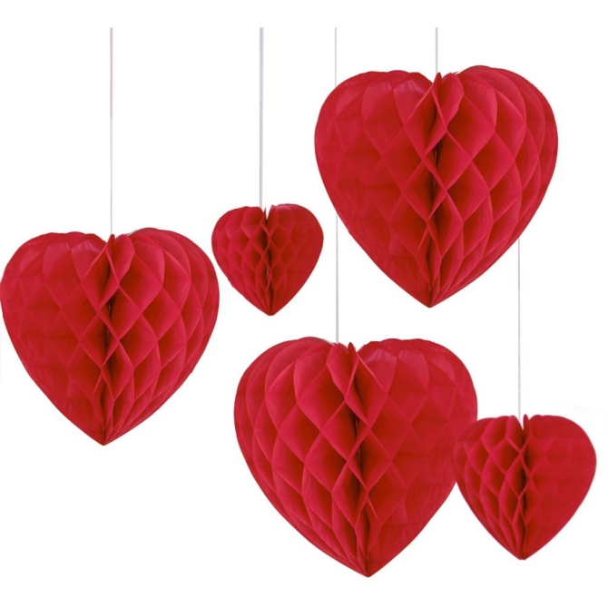 5 Decorazioni da appendere - Nido d api Red Heart 