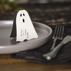 6 Segnaposti fantasma di Halloween - Carta. n1