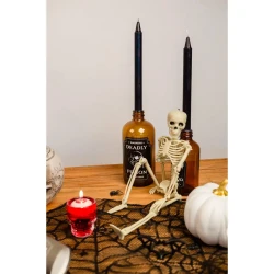 2 portacandele pozione nera di Halloween con candele nere. n3
