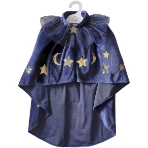 Mantellina da mago in velluto blu navy 4-6 anni