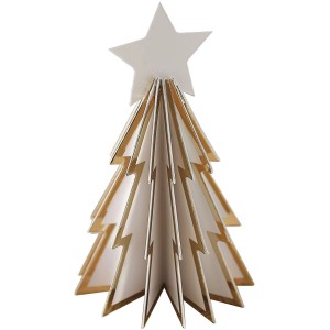 6 Segnaposto albero di Natale bianco e oro