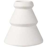 2 portacandele a forma di abete - Ceramica bianca