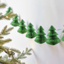 Ghirlanda per albero di Natale a nido d ape - Verde. n1
