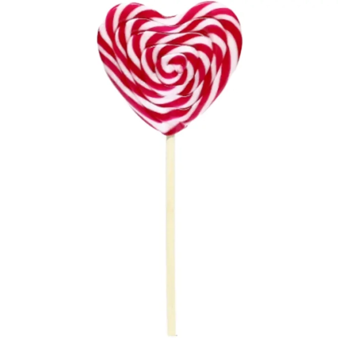 1 lecca-lecca cuore rosso / bianco 60 g - Fragola 