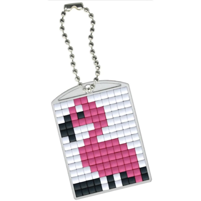 Pixel Kit Creativo Portachiave - Fenicottero Rosa 