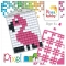 Pixel Kit Creativo Portachiave - Fenicottero Rosa images:#1