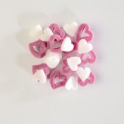 Cuori bianchi/rosa in zucchero (50 g)