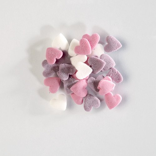 Sacchetto zuccherini cuori bianco/rosa/viola (50 g) 
