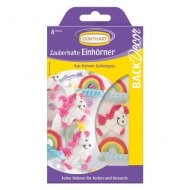 8 Decorazioni 2D in pasta di zucchero - Unicorni e arcobaleni