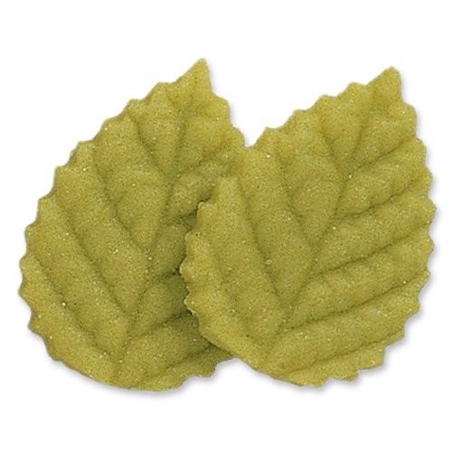 2 Grandi foglie 2D (4 cm) - Pasta di mandorle 