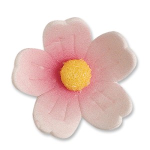 2 Fiori Rosa (4 cm) - Zucchero