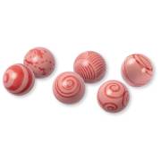 6 Palle cave rosa 3D (2,6 cm) - Cioccolato