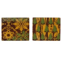 2 Punte quadrate di tronco di abete/scaglie (7 cm) - Cioccolato