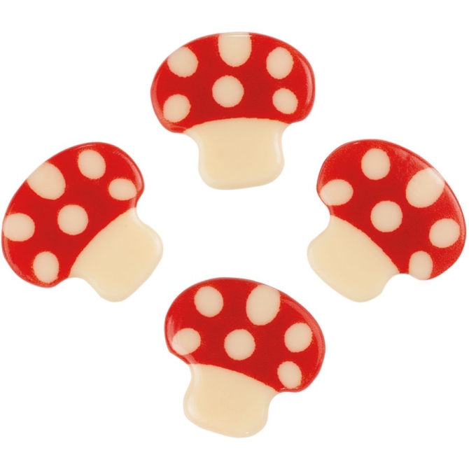 4 Mini Funghi (2, 3 cm) - Cioccolato Bianco 