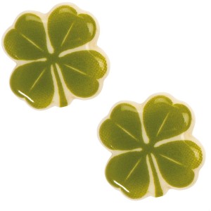 2 Quadrifogli ( 3 cm) - Cioccolato Bianco