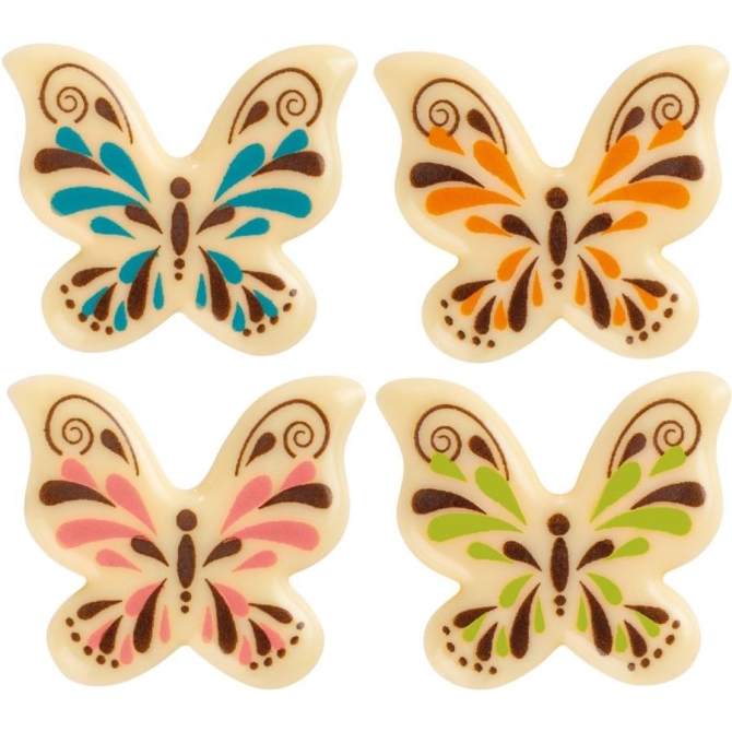 4 Farfalle (3, 7 cm) - Cioccolato Bianco 