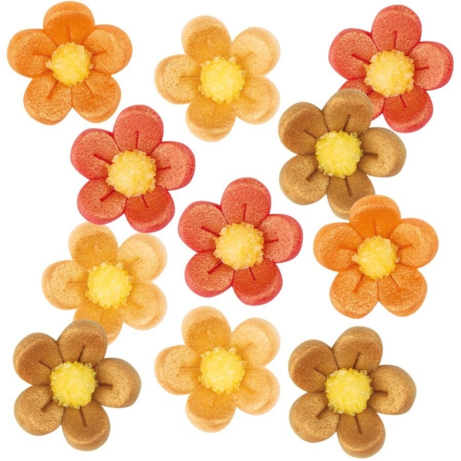 8 Piccoli Fiori Antichi ( 2 cm) - Pasta di Mandorla 