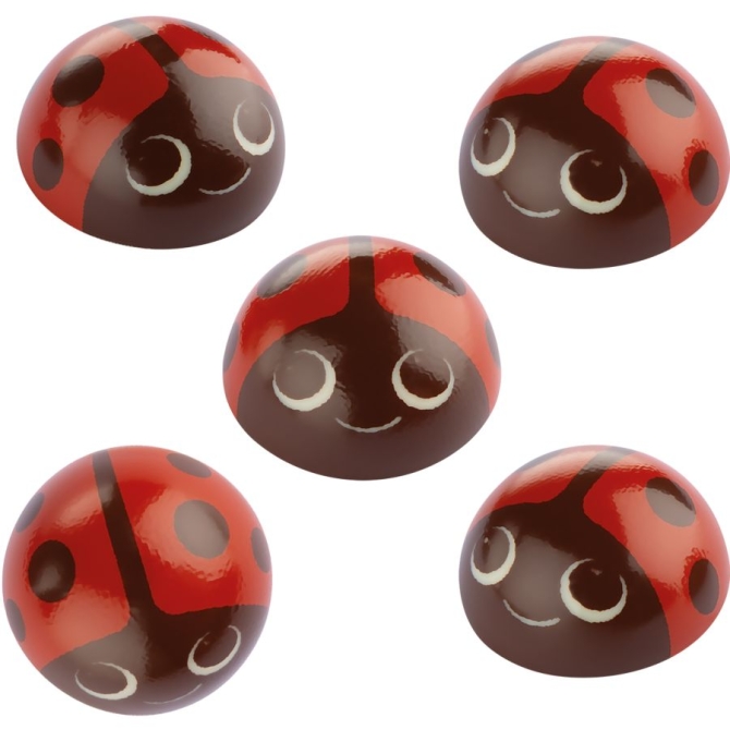 5 Coccinella ( 2, 7 cm) - Cioccolato bianco 