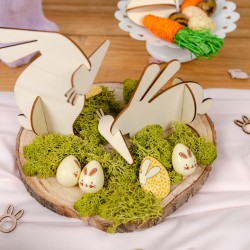 2 uova di Pasqua Coniglio 3D (3, 5 cm) - Cioccolato bianco. n1