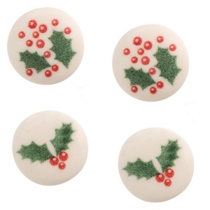 4 Mini Dischi di Agrifoglio (3 cm) - Zucchero