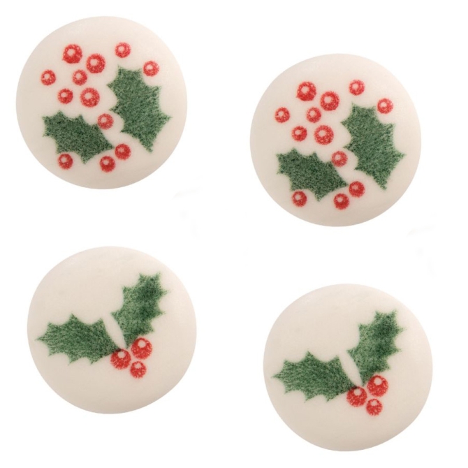 4 Mini Dischi di Agrifoglio (3 cm) - Zucchero 
