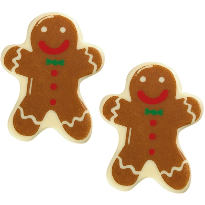 2 Omini di Pan Di Zenzero (4, 6 cm) - Cioccolato Bianco 