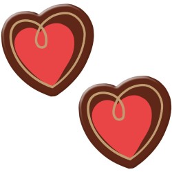 4 Cuori (� 2, 8 cm) - Cioccolato Fondente. n�1
